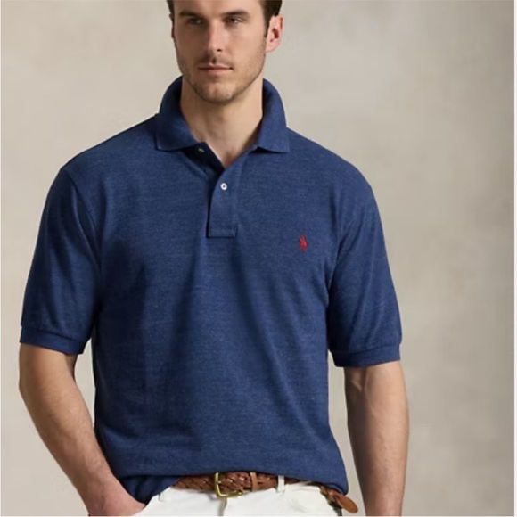 Polo Ralph Lauren Men's classic Mesh Polo Shirt Blue Big & Tall Size LT NWT *X23